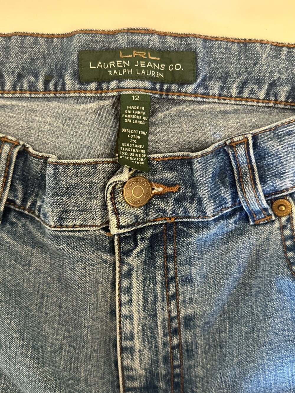 Lauren Ralph Lauren Jeans Light Wash Straight Leg Preppy Old Money 12